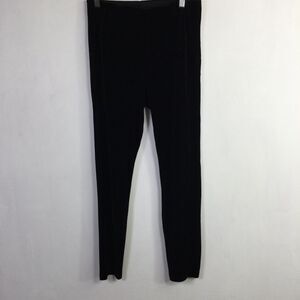 Lysse Womens Faux Suede High Waist Leggings Stretch Pull-On Black Size Medium